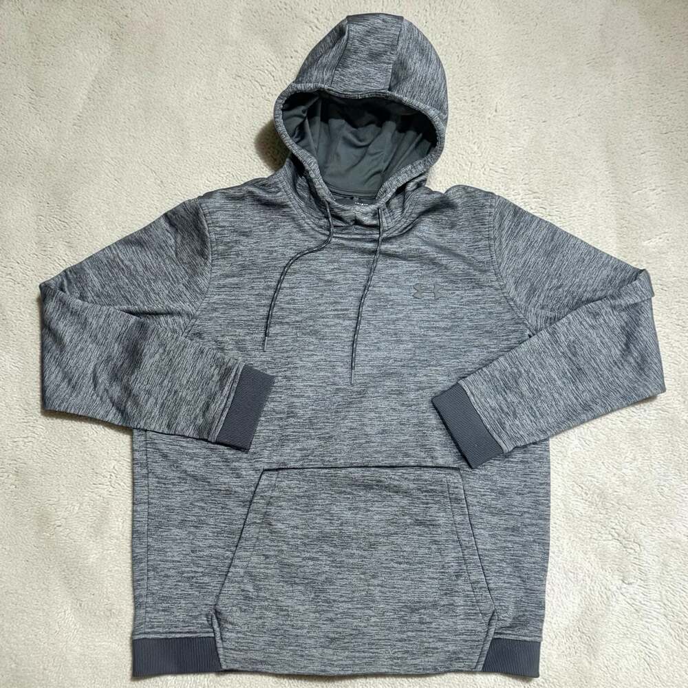 Under Armour Mens Hoodie Large Grey Heather Front Pouch Loose Cold Gear